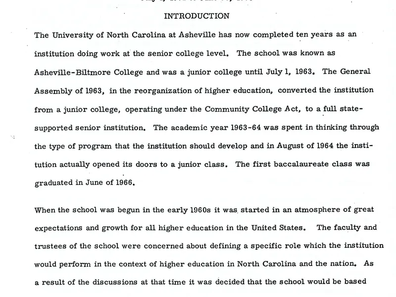 1972-1973 Highsmith Report To UNC President